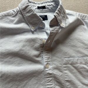 J. Crew Light Blue Striped Short Sleeve Casual Shirt - Medium